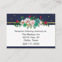 Gold Confetti en Flowers Wedding-kaarten