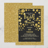 Gold Confetti en Glitter Chic-Vrijgezellenfeest Kaart (Voorkant / Achterkant)