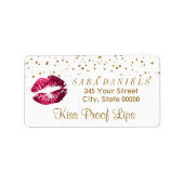 Gold Confetti en hot-roze Lips Etiket (Voorkant)