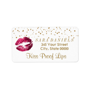 Gold Confetti en hot-roze Lips Etiket