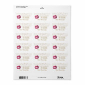 Gold Confetti en hot-roze Lips Etiket (Full Sheet)
