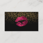 Gold Confetti en hot-roze Lips Visitekaartje (Voorkant)