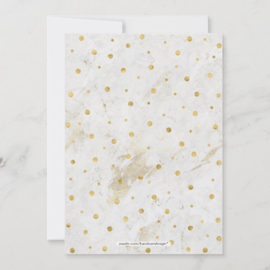 Gold Confetti en marmer | Moderne Pensioenpartij Kaart (Achterkant)
