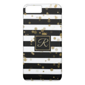 Gold Confetti en Stripes iPhone 8 Plus Hoesje (Achterkant)
