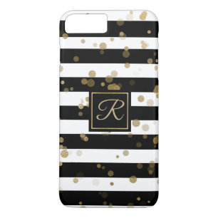 Gold Confetti en Stripes iPhone 8 Plus Hoesje