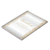 Gold Confetti en White Satin - Guestbook Notitieboek (Linkerzijde)
