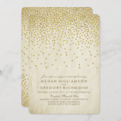  Gold Confetti Engagement Party Kaart (Voorkant / Achterkant)