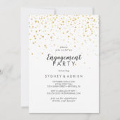 Gold Confetti Engagement Party - Uitnodiging (Voorkant)