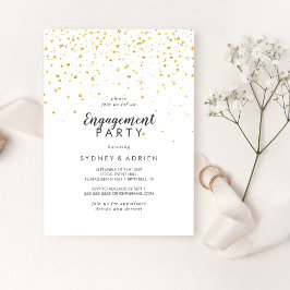 Gold Confetti Engagement Party - Uitnodiging