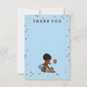 Gold Confetti Enic Baby Boy telefonisch Dank u wel Bedankkaart (Achterkant)