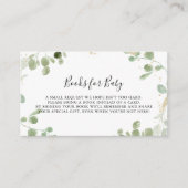 Gold Confetti Eucalyptus Baby shower Book Request Informatiekaartje (Voorkant)