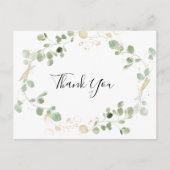 Gold Confetti Eucalyptus Foliage Hartelijk dank Briefkaart (Voorkant)