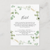 Gold Confetti Eucalyptus Foliage Hotel Informatiekaartje (Voorkant)