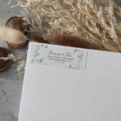 Gold Confetti Eucalyptus Foliage Return Address Etiket