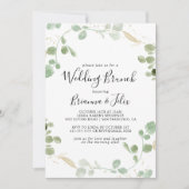 Gold Confetti Eucalyptus Foliage Wedbrale Kaart (Voorkant)