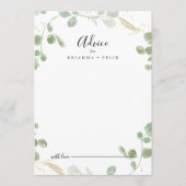 Gold Confetti Eucalyptus Foliage Weddenschap Advieskaart (Voorkant)