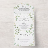 Gold Confetti Eucalyptus Foliage Weddenschap All In One Uitnodiging (Binnen)
