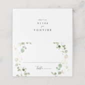 Gold Confetti Eucalyptus Foliage Weddenschap Plaatskaartje (Buitenkant ongevouwen)