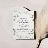 Gold Confetti Eucalyptus Vrijgezellenfeest Tea Kaart