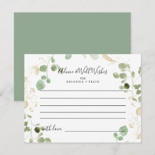 Gold Confetti Eucalyptus Weddenschap Kaart