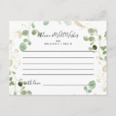 Gold Confetti Eucalyptus Weddenschap Kaart (Voorkant)