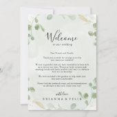 Gold Confetti Eucalyptus Weddenschap Welkomstbrief (Voorkant)