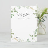 Gold Confetti Eucalyptus Wedding Wordding of Wisdo Advieskaart (Staand voorkant)