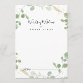 Gold Confetti Eucalyptus Wedding Wordding of Wisdo Advieskaart (Voorkant)