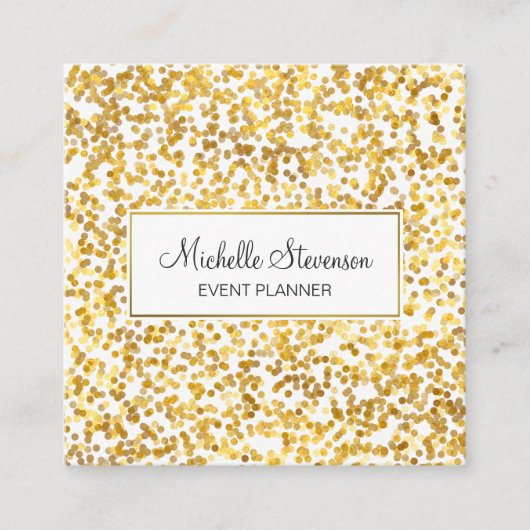 Gold Confetti Event Planner Visitekaartjes (Voorkant)