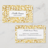 Gold Confetti Event Planner Visitekaartjes (Voorkant / Achterkant)