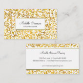 Gold Confetti Event Planner Visitekaartjes (Voorkant / Achterkant)