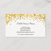Gold Confetti Event Planner Visitekaartjes (Achterkant)