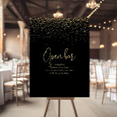 Gold Confetti Fancy handschrift voor bruiloft open Poster
