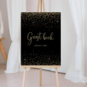 Gold Confetti Fancy Manuscript Guest Book Sign Poster