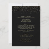 Gold Confetti Fancy script voor en achter bruiloft Kaart (Achterkant)