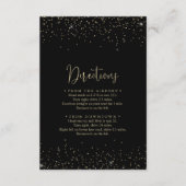 Gold Confetti Fancy Script Wedding Directions Informatiekaartje (Voorkant)