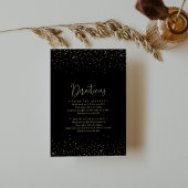 Gold Confetti Fancy Script Wedding Directions Informatiekaartje