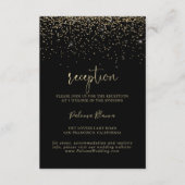Gold Confetti Fancy scriptweddenschappen Informatiekaartje (Voorkant)