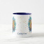 Gold Confetti Fantasy Peacock Mok (Midden)