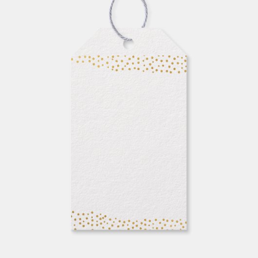 Gold confetti faux folie cadeaulabel (Achterkant)