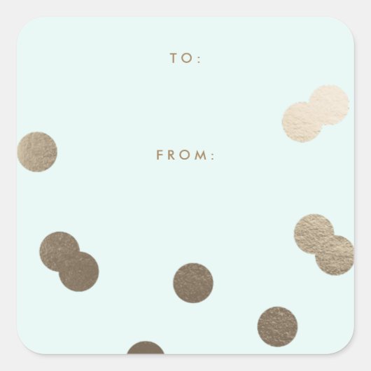 Gold confetti faux folie gift vierkante sticker (Voorkant)