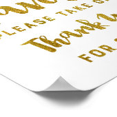 Gold Confetti Favors Sign Bedankt voor je komst Poster (Hoek)