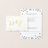 Gold Confetti Folded RSVP Folie Kaarten (Display)