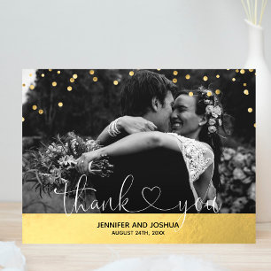Gold confetti & Folie Weddenschap Hartelijk dank   Briefkaart