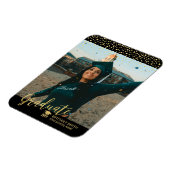 Gold Confetti Foto Afstuderen Aankondiging Magneet (Linkerzijde)