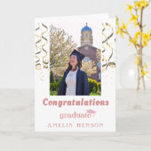 Gold Confetti Gefeliciteerd Afstuderen Foto Kaart (Gele Bloem)