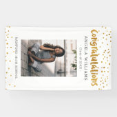 Gold Confetti Gefeliciteerd Afstuderen Foto Spandoek (Horizontaal)