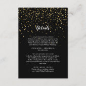 Gold Confetti | Gegevens over het zwarte huwelijk Informatiekaartje (Voorkant)