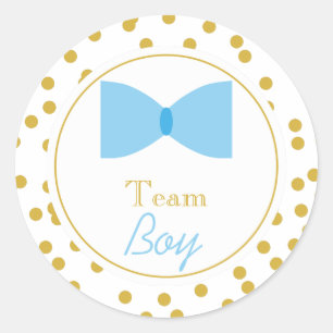 Gold Confetti Gender onthullen Bw Stropdas Team Bo Ronde Sticker