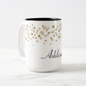 Gold Confetti Glam Glitter Tweekleurige Koffiemok (Voorkant links)